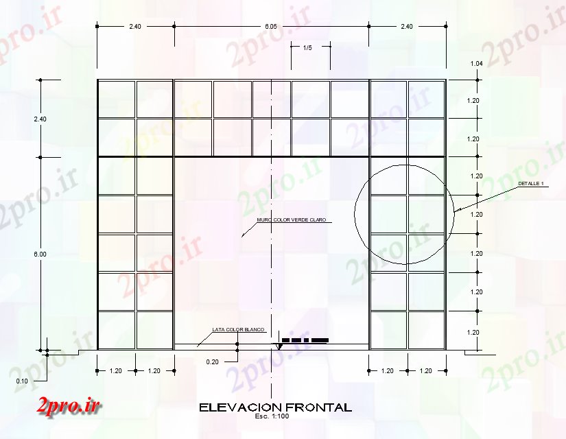 دانلود نقشه بلوک در و نرده های دیوار پارتیشن دیوار و دروازه مقابل نما  (کد50777)
