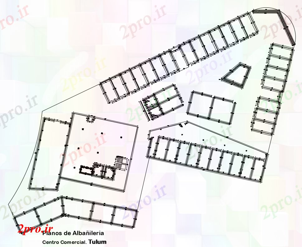 دانلود نقشه هایپر مارکت  - مرکز خرید - فروشگاه مرکز تجاری مصالح ساختمانی   (کد50780)