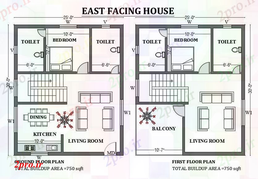 دانلود نقشه مسکونی  ، ویلایی ، آپارتمان  x30     شرق مواجه خانه طراحی طرحی به عنوان در هر Vastu Shastra هستند   طراحی  دو بعدی  اتوکد     (کد50785)