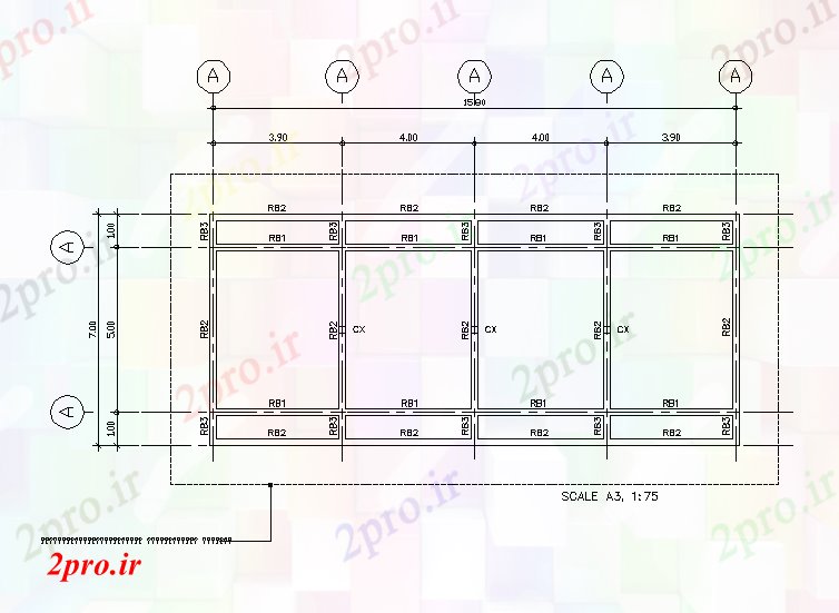 دانلود نقشه جزئیات ساخت و ساز اتوکد خانه سقف پرتو طرحی    (کد50797)