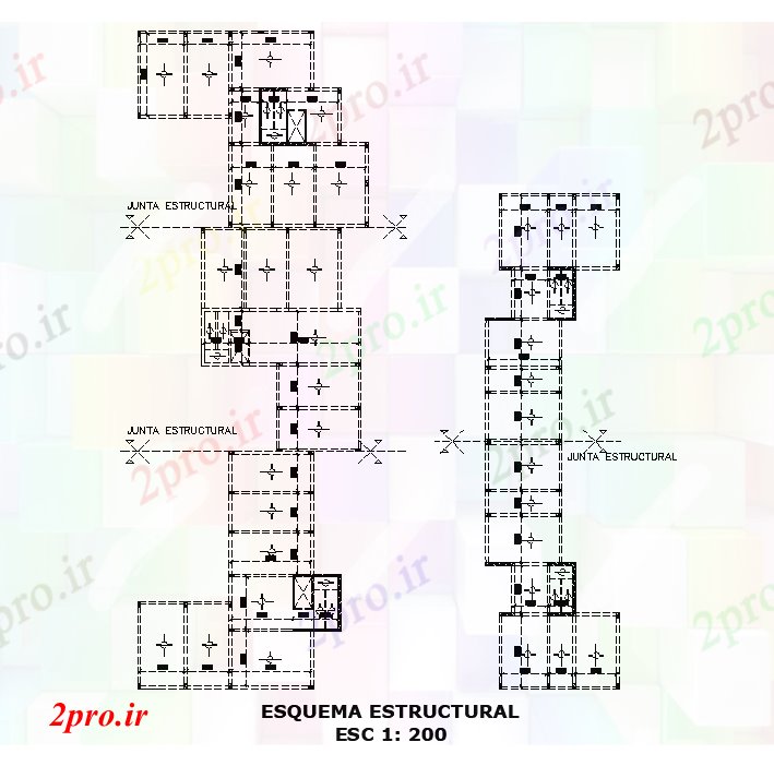 دانلود نقشه جزئیات ستون ساخت و ساز آپارتمان   طرحی سازه    (کد50821)