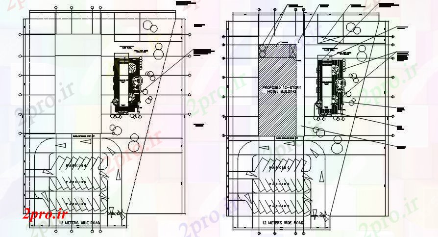 دانلود نقشه هتل - رستوران - اقامتگاه  x80m طراحی هتل    (کد50859)