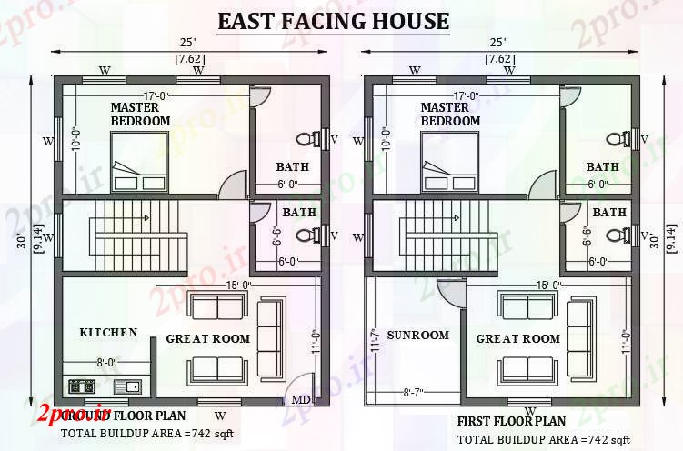 دانلود نقشه مسکونی  ، ویلایی ، آپارتمان  x30     شرق مواجه خانه طراحی به عنوان در هر Vastu Shastra هستند   دو بعدی  خودرو    طراحی    (کد50948)