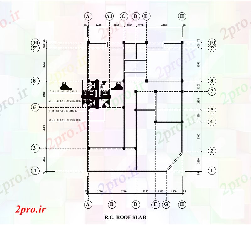 دانلود نقشه مسکونی  ، ویلایی ، آپارتمان  طرحی خانه 10x15m از RC سقف دال جزئیات  (کد50971)