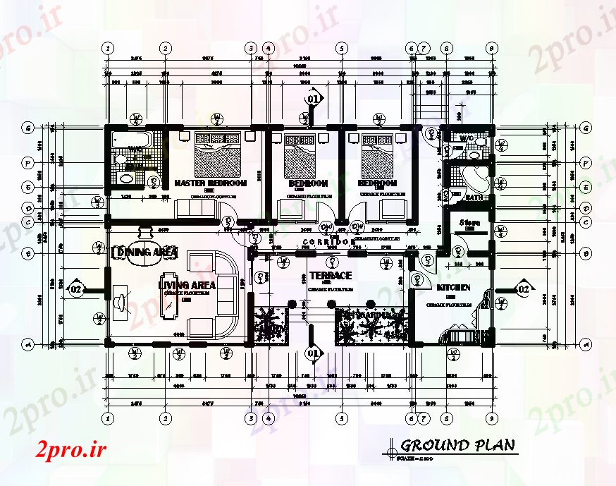 دانلود نقشه مسکونی  ، ویلایی ، آپارتمان  طرحی خانه 17x10m  اتوکد  (کد50987)