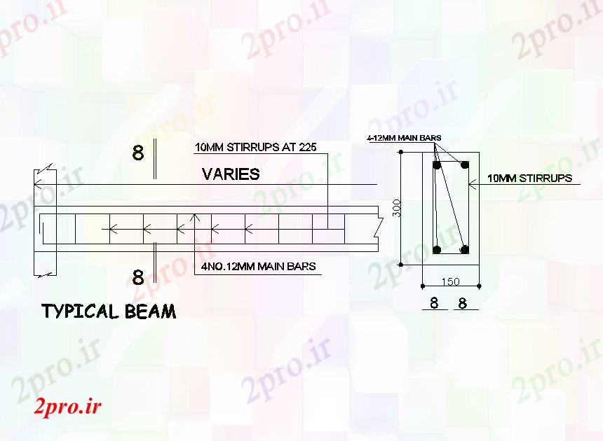 دانلود نقشه مسکونی  ، ویلایی ، آپارتمان  طرحی خانه 17x10m از جزئیات پرتو معمولی  اتوکد  رسم model  (کد50988)