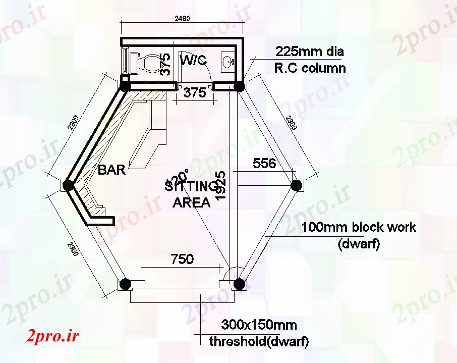 دانلود نقشه مسکونی  ، ویلایی ، آپارتمان  جزئیات اتصال سقف طرحی خانه 18x1m   draiwgn اتوکد     (کد51007)