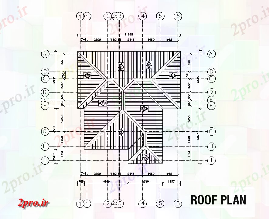 دانلود نقشه مسکونی  ، ویلایی ، آپارتمان  طرحی سقف طرحی مسکونی 9x12m  اتوکد  (کد51023)