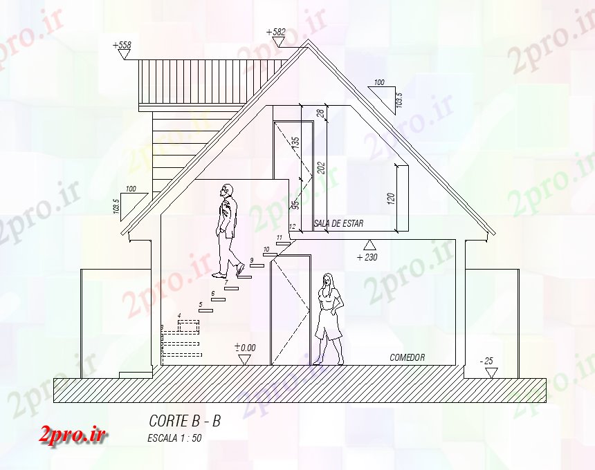 دانلود نقشه مسکونی  ، ویلایی ، آپارتمان  چپ  بخش جانبی طرحی خانه معماری 6x9m   (کد51037)