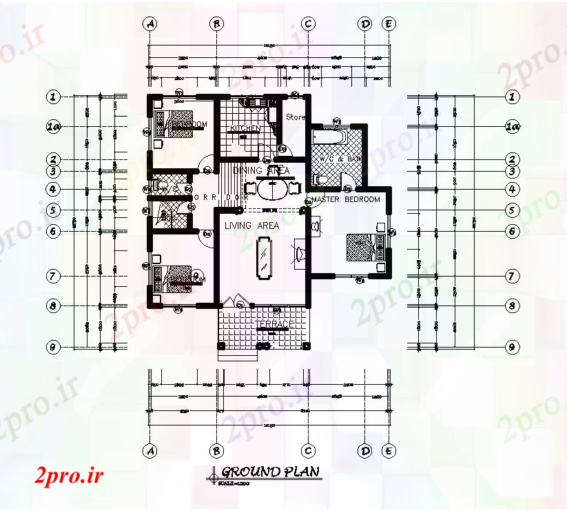 دانلود نقشه مسکونی  ، ویلایی ، آپارتمان  زمین 12x13m طرحی خانه طبقه   اتوکد  (کد51046)