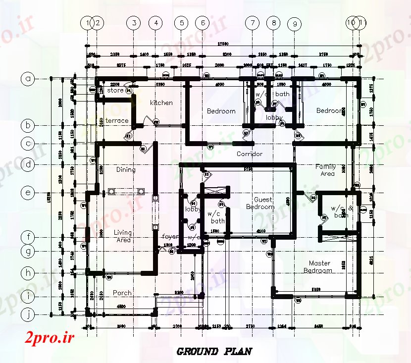 دانلود نقشه مسکونی  ، ویلایی ، آپارتمان  x16m طرحی مسکونی  اتوکد  (کد51056)