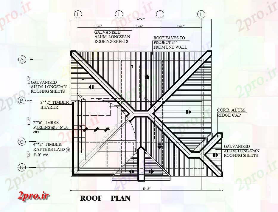 دانلود نقشه مسکونی  ، ویلایی ، آپارتمان  طرحی سقف 40'x32     طرحی خانه   (کد51072)