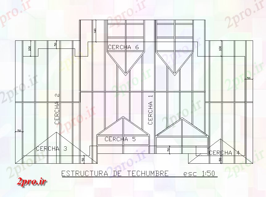 دانلود نقشه طراحی جزئیات ساختار ساختار طرحی سقف   (کد51092)