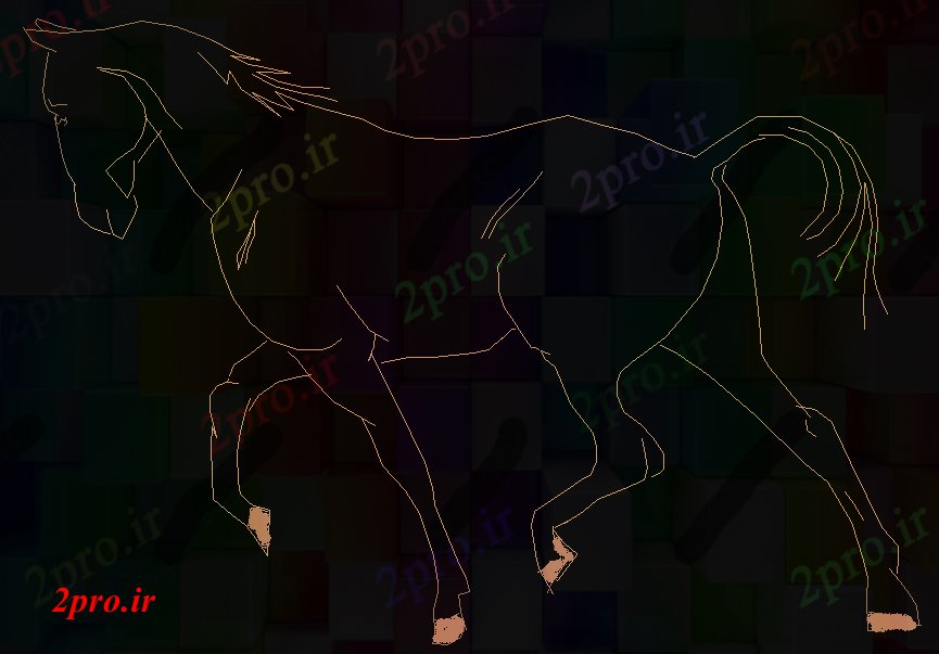 دانلود نقشه بلوک حیوانات اسب در حال اجرا (کد51230)