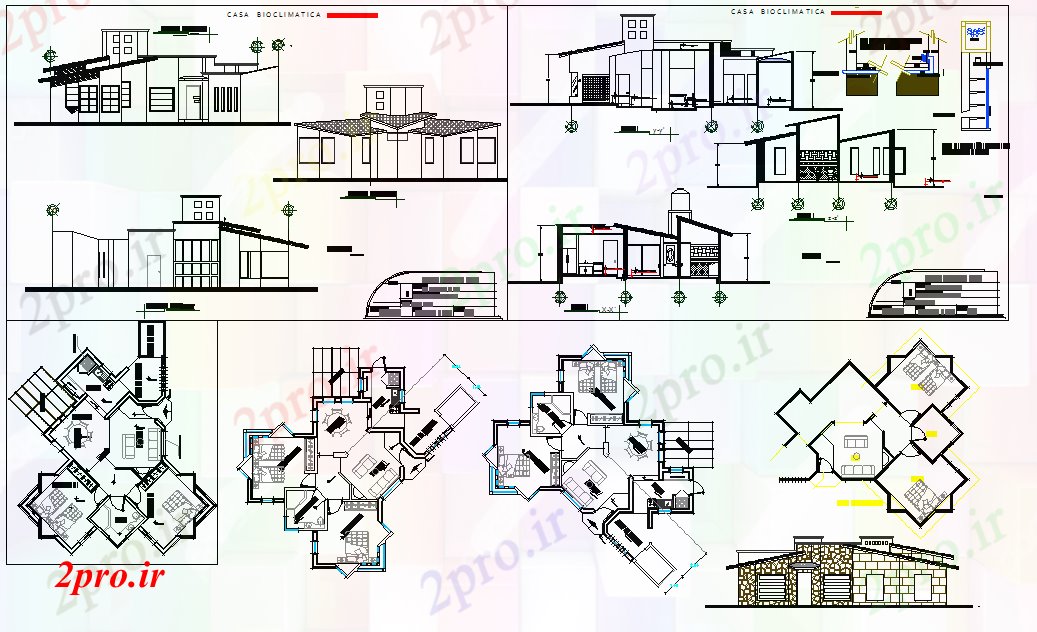 دانلود نقشه مسکونی ، ویلایی ، آپارتمان زیست اقلیمی خانه 9 در 12 متر (کد51356)