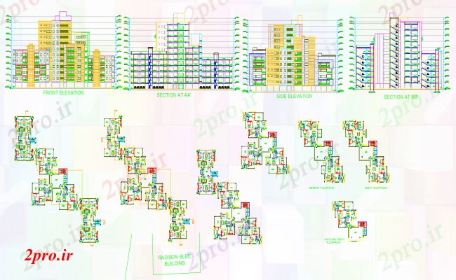 دانلود نقشه مسکونی  ، ویلایی ، آپارتمان  آپارتمان با 50 واحد (کد51405)