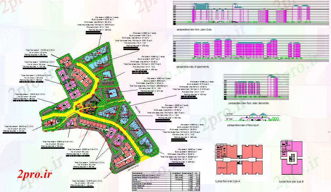 دانلود نقشه برنامه ریزی شهری ساختمان های بلند مسکونی (کد51479)