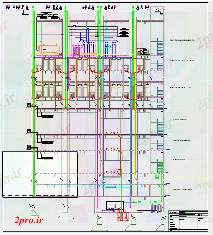 دانلود نقشه ساختمان مرتفعساختمان بلند 19 در 32 متر (کد51514)