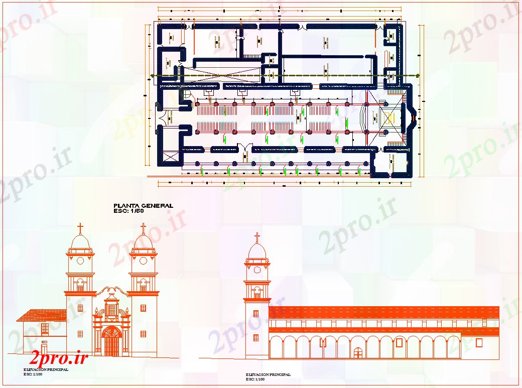 دانلود نقشه کلیسا - معبد - مکان مذهبی کلیسای Ayabaca (کد51518)