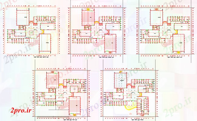 دانلود نقشه بیمارستان - درمانگاه - کلینیک بیمارستان جزئیات معماری 76 در 76 متر (کد51529)
