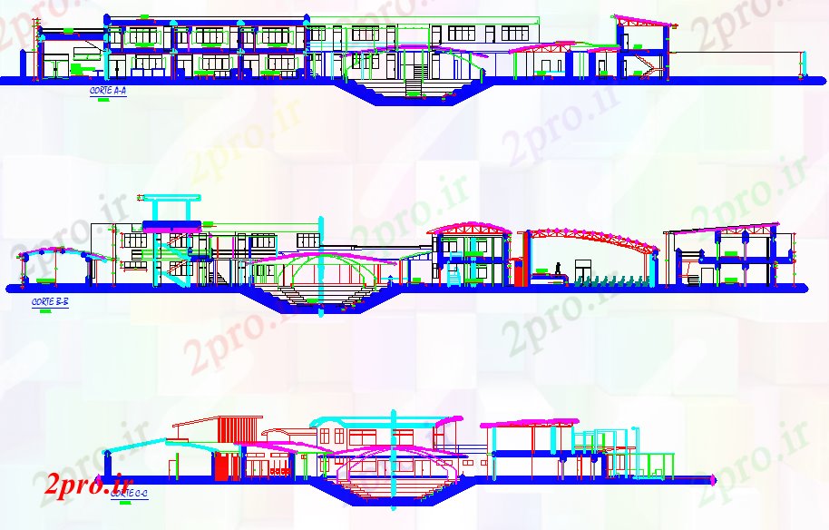 دانلود نقشه مسکونی ، ویلایی ، آپارتمان خانه جوانان 62 در 87 متر (کد51566)