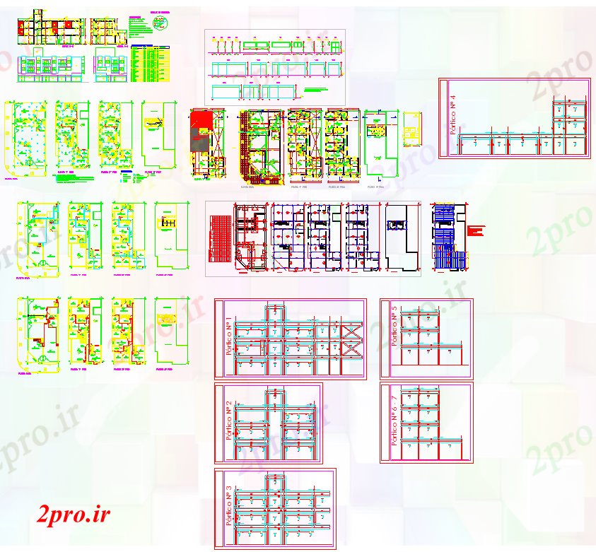 دانلود نقشه ساختمان اداری - تجاری - صنعتی ساختمان در گوشه ای (کد51576)
