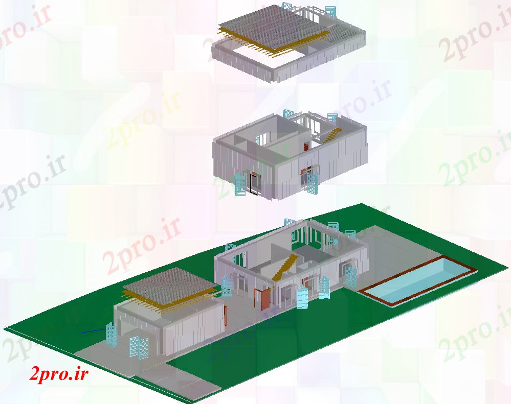 دانلود نقشه مسکونی  ، ویلایی ، آپارتمان   روزاس خانه (کد51583)