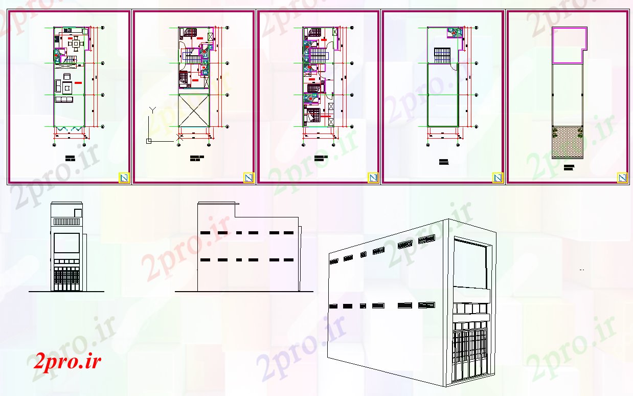 دانلود نقشه مسکونی  ، ویلایی ، آپارتمان  تخت 2storey (کد51589)