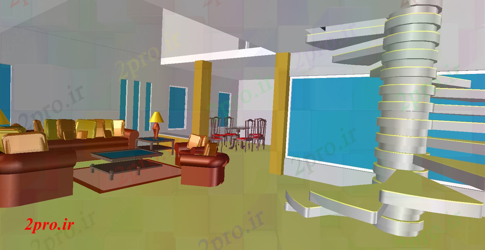 دانلود نقشه اتاق نشیمن  ، حال ، پذیرایی  طراحی داخلی هتل طراحی (کد51626)