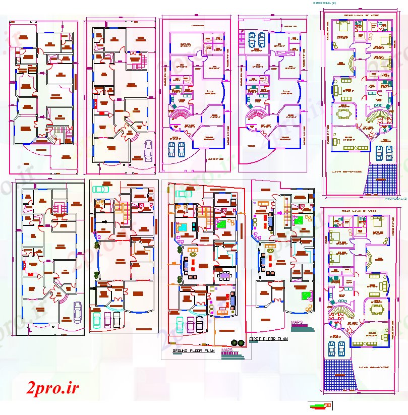 دانلود نقشه مسکونی ، ویلایی ، آپارتمان طرحی طبقه خانه 12 در 26 متر (کد51679)
