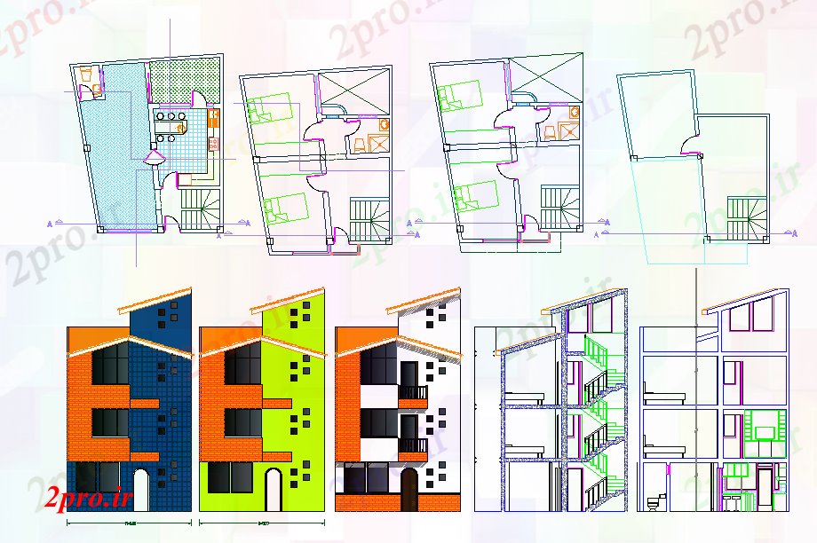 دانلود نقشه مسکونی  ، ویلایی ، آپارتمان  طرحی دو بعدی  صفحه اصلی (کد51684)