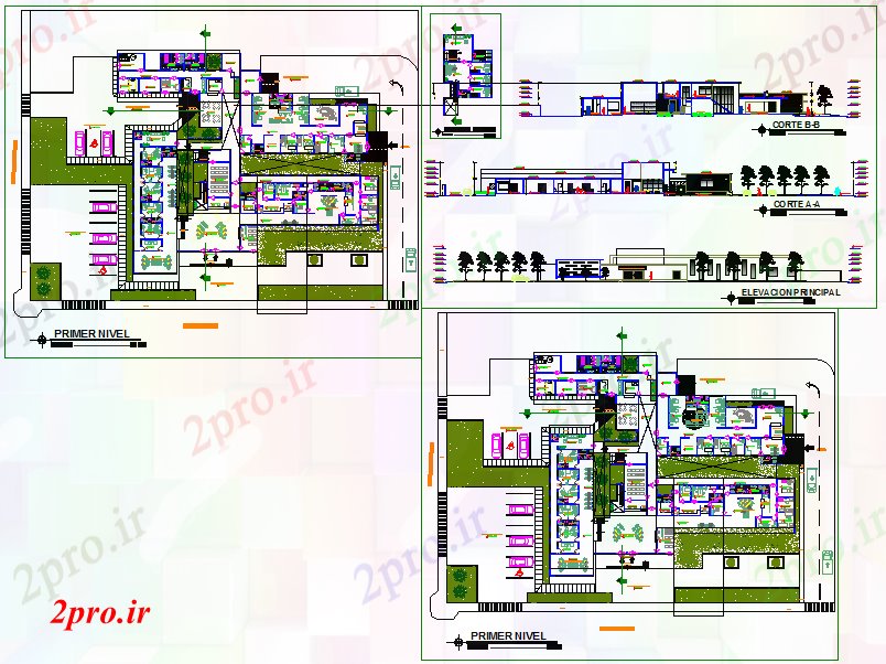 دانلود نقشه ساختمان اداری - تجاری - صنعتی Morden دفتر پروژه (کد51698)