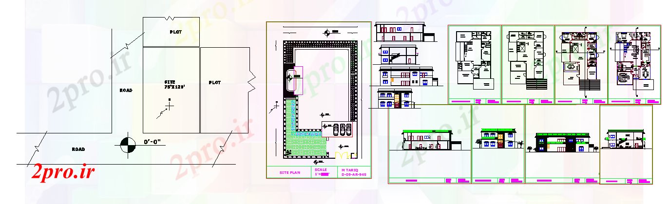 دانلود نقشه مسکونی ، ویلایی ، آپارتمان طراحی خانه با مبلمان 16 در 26 متر (کد51736)