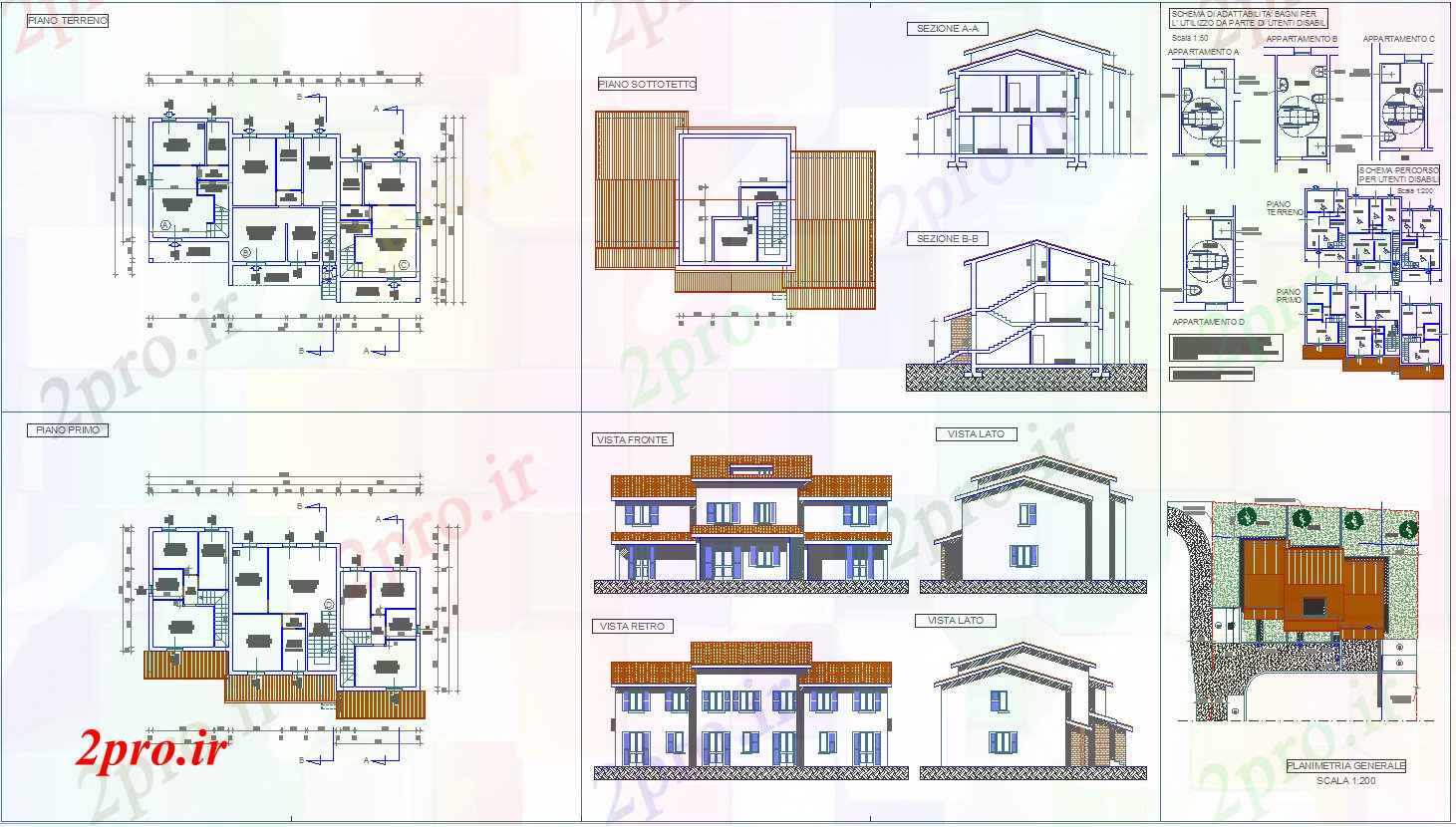 دانلود نقشه مسکونی ، ویلایی ، آپارتمان پروژه های خانه اقامت مدرن 11 در 20 متر (کد51744)