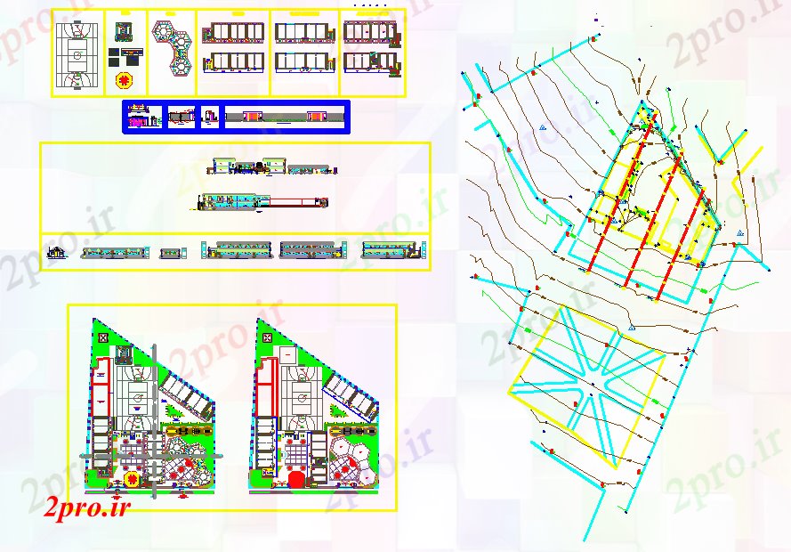 دانلود نقشه دانشگاه ، آموزشکده ، مدرسه ، هنرستان ، خوابگاه - پروژه های مدرسه 62 در 81 متر (کد51765)