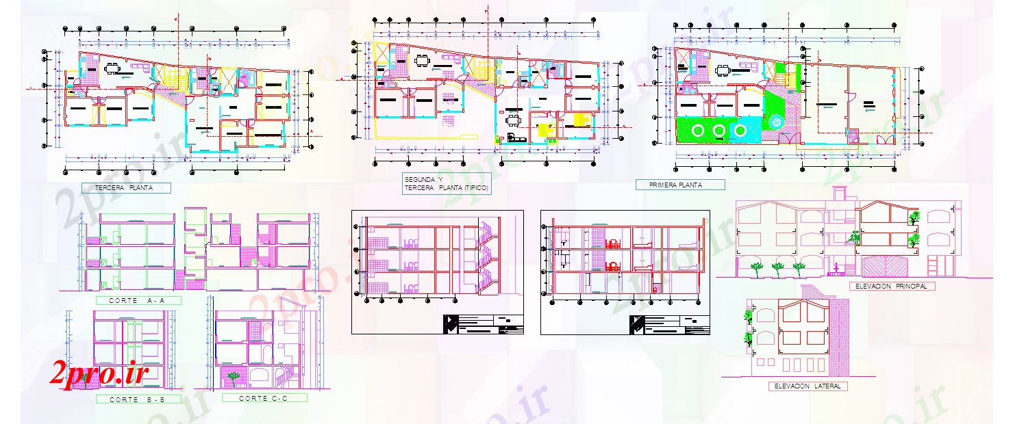 دانلود نقشه مسکونی ، ویلایی ، آپارتمان مدرن چند طراحی خانه و خانواده 11 در 26 متر (کد51768)