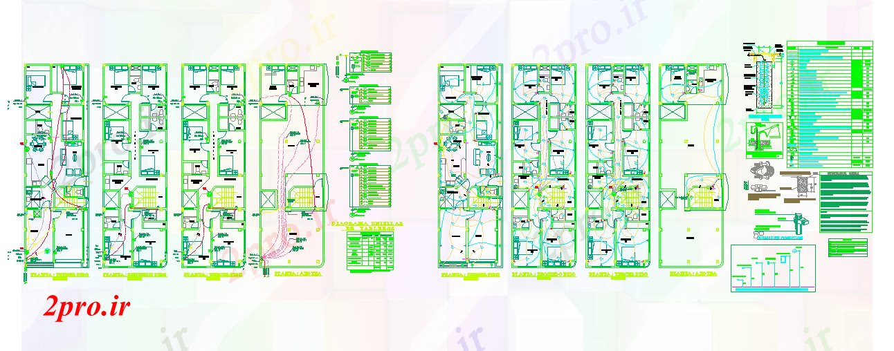 دانلود نقشه مسکونی ، ویلایی ، آپارتمان برقی پخش کردن خانه 7 در 21 متر (کد51784)