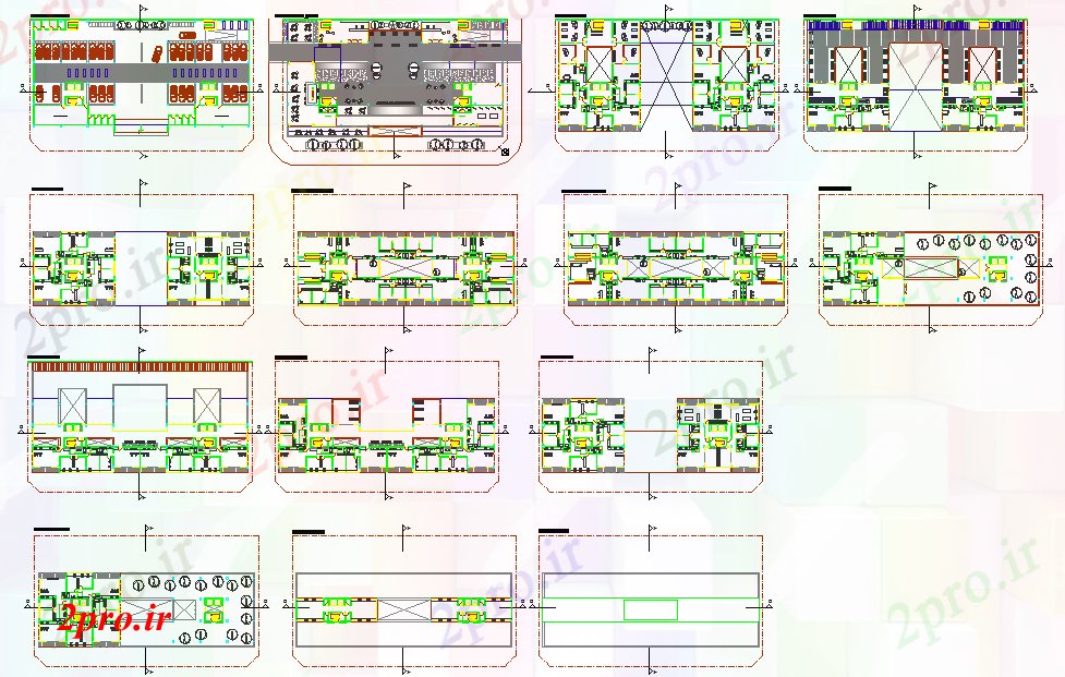 دانلود نقشه مسکونی ، ویلایی ، آپارتمان ردیف خانه دراز کردن طرح 30 در 58 متر (کد51811)