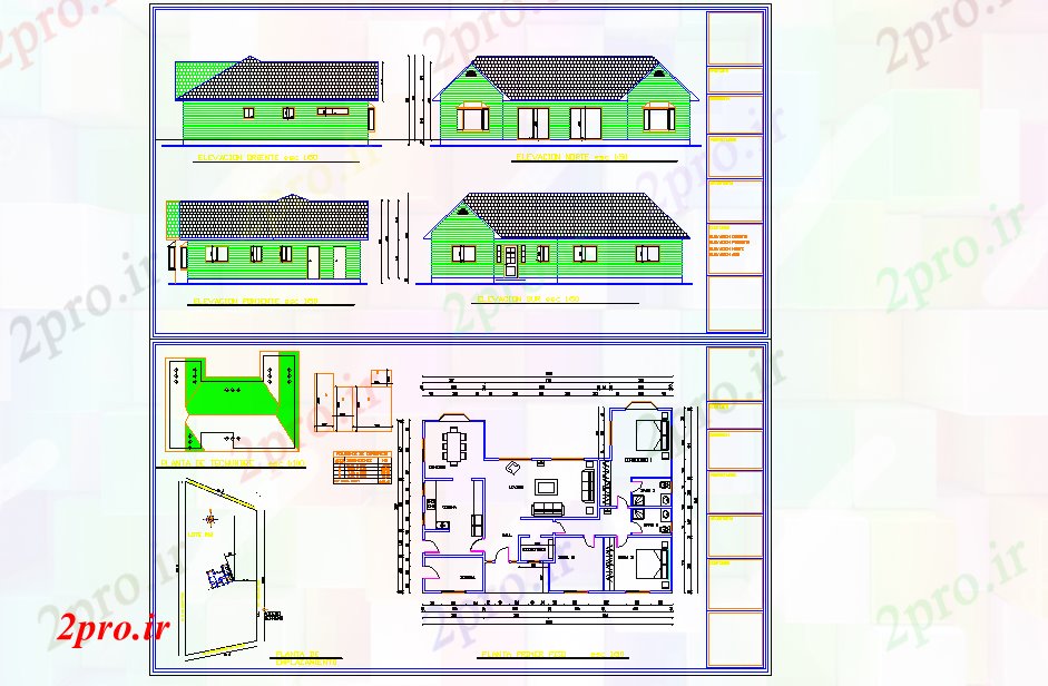 دانلود نقشه مسکونی ، ویلایی ، آپارتمان پروژه مسکونی خانه 11 در 15 متر (کد51830)