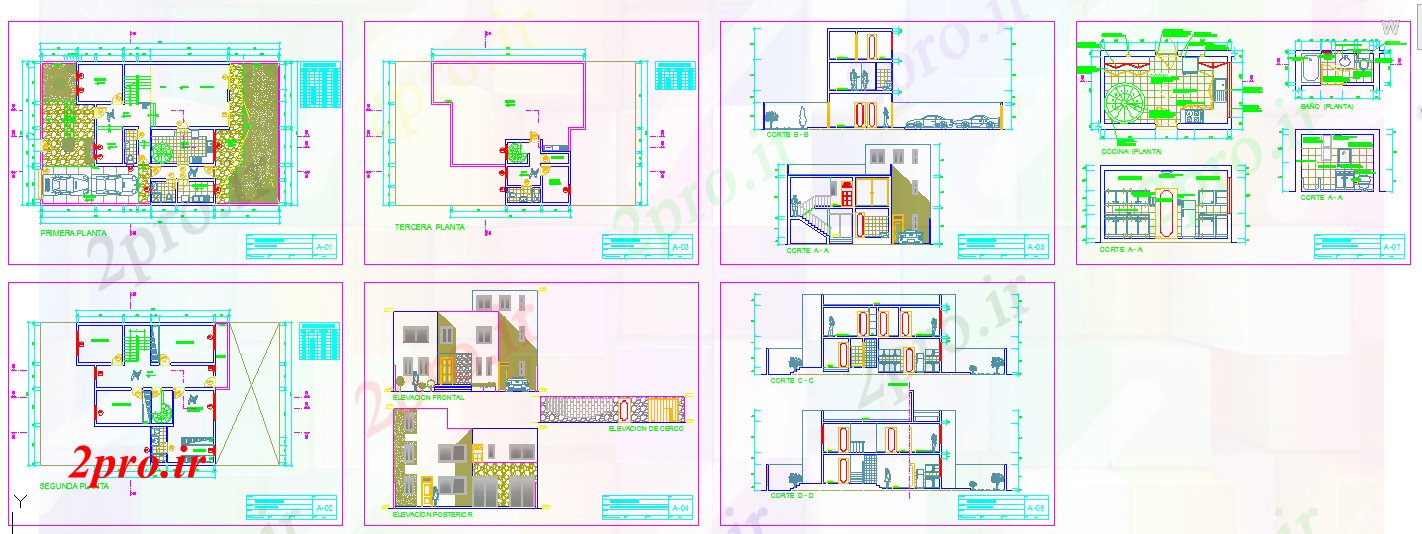 دانلود نقشه مسکونی ، ویلایی ، آپارتمان جزئیات خانه دوبلکس 12 در 20 متر (کد51831)