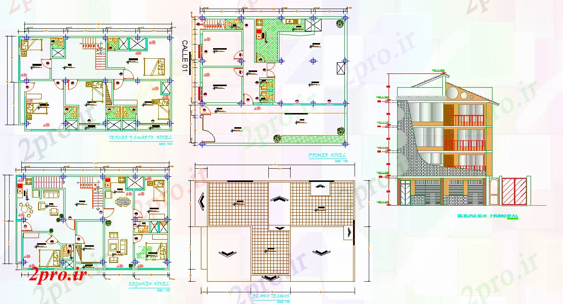 دانلود نقشه مسکونی  ، ویلایی ، آپارتمان  طراحی آپارتمان   (کد51836)