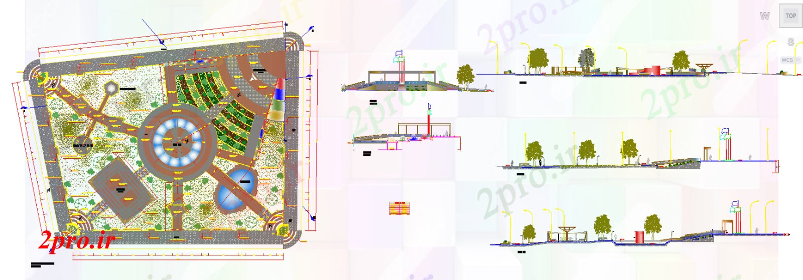 دانلود نقشه باغ جزئیات طراحی باغ  (کد51892)