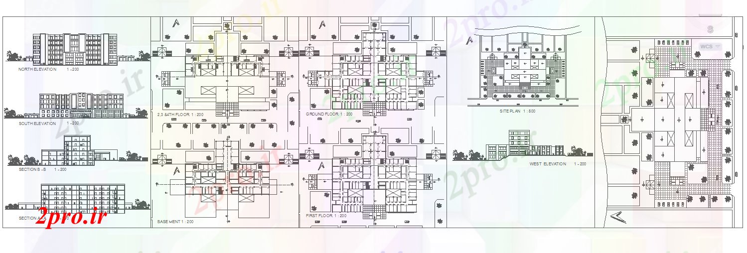 دانلود نقشه بیمارستان - درمانگاه - کلینیک تخت بیمارستان جزئیات طراحی 70 در 118 متر (کد51901)