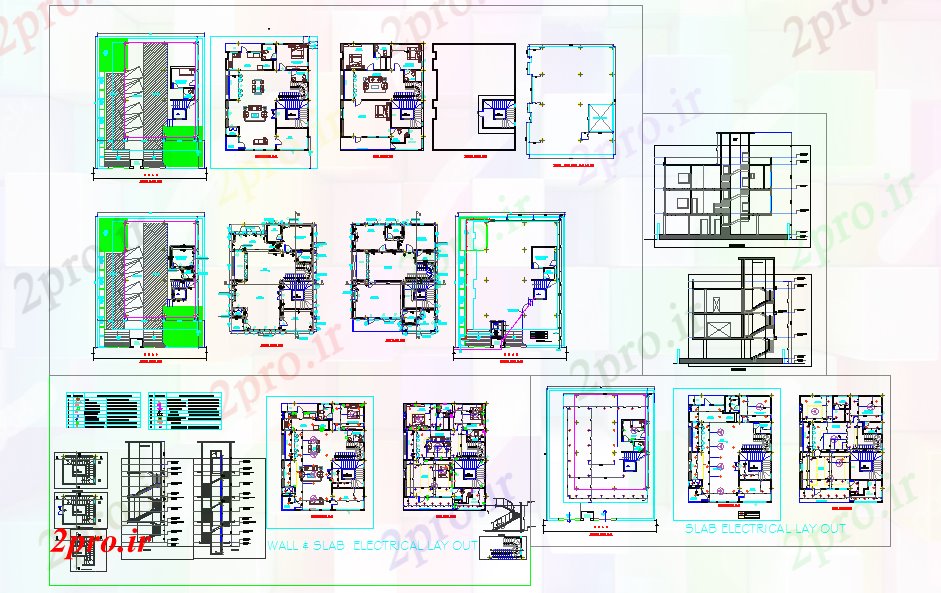 دانلود نقشه مسکونی ، ویلایی ، آپارتمان طرحی خانه دوبلکس 11 در 14 متر (کد51905)