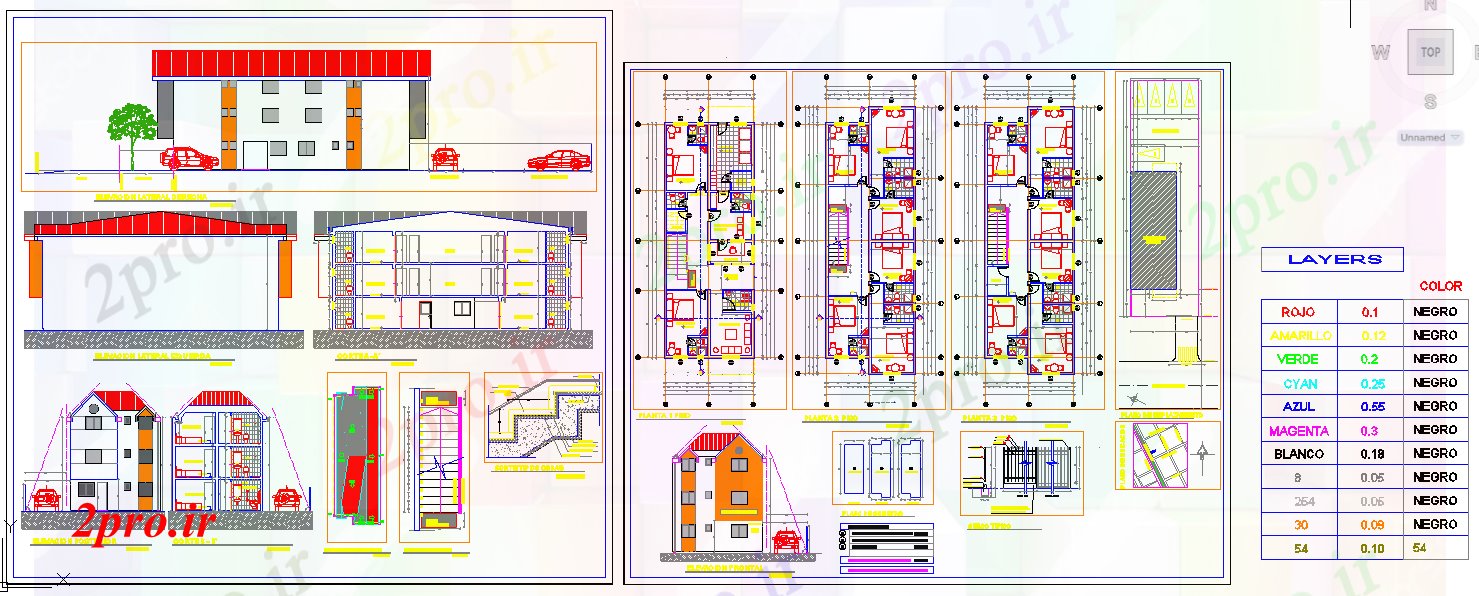 دانلود نقشه هتل - رستوران - اقامتگاه طرحی جامع هتل 7 در 20 متر (کد51927)