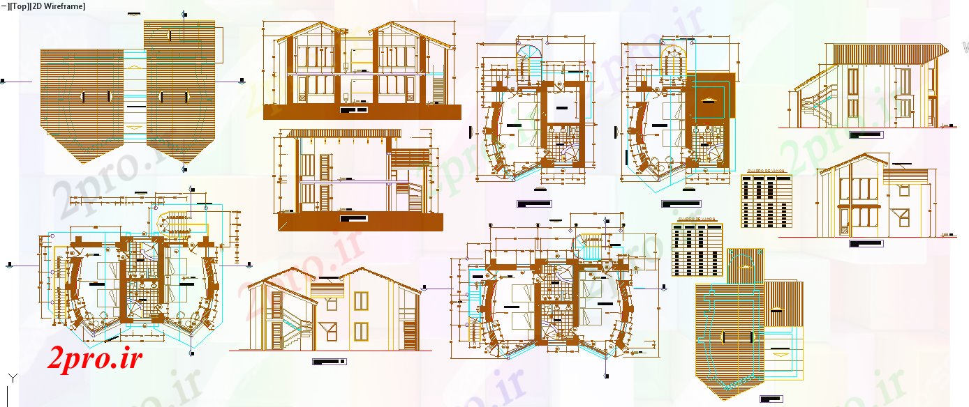 دانلود نقشه خانه های کوچک ، نگهبانی ، سازمانی - طراحی خانه های ویلایی جزئیات 7 در 12 متر (کد51933)