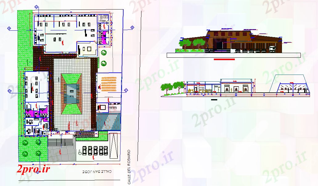 دانلود نقشه ساختمان دولتی ، سازمانی طرحی جزئیات موزه 40 در 49 متر (کد51941)