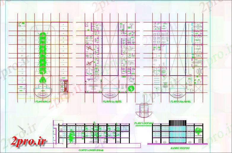 دانلود نقشه هایپر مارکت - مرکز خرید - فروشگاه پروژه مجتمع 30 در 41 متر (کد51948)