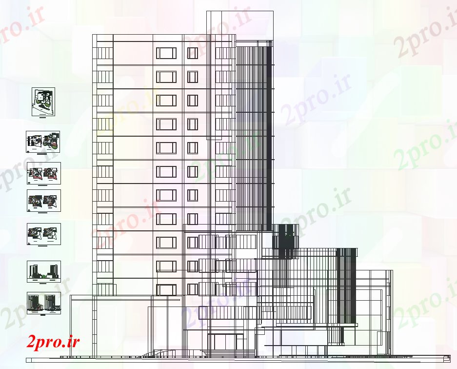 دانلود نقشه هتل - رستوران - اقامتگاه هتل 5 ستاره طراحی ساختمان 32 در 45 متر (کد51985)