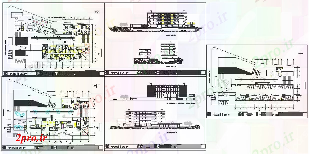 دانلود نقشه هتل - رستوران - اقامتگاه نوع طراحی آپارتمان هتل 443 در 74 متر (کد52014)